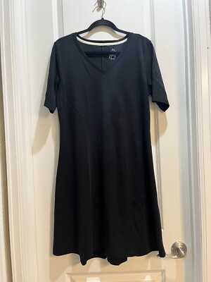Isaac Mizrahi Live! Essentials Short-Sleeve T-Shirt Dress - Black Medium |  eBay
