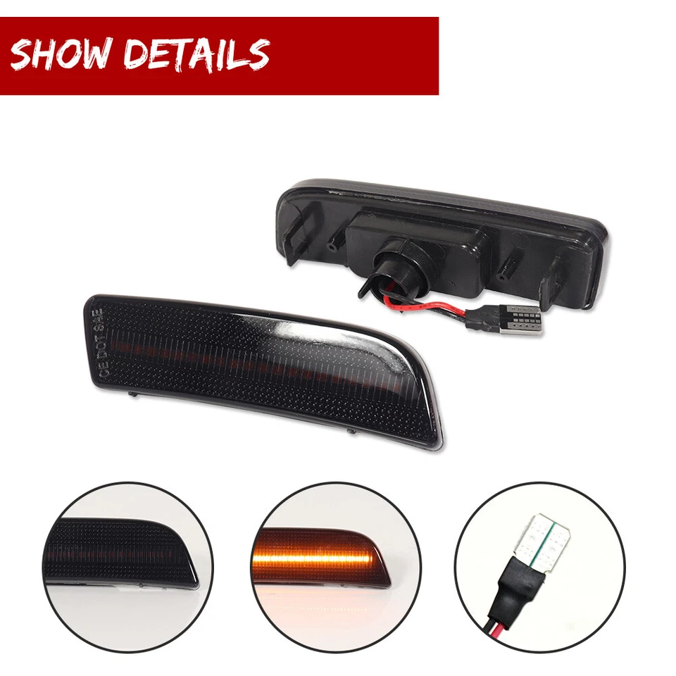 Par para 2009-2017 Tiguan LED para-choque dianteiro marcador lateral lâmpada lente fumaça - Imagem 3 de 4