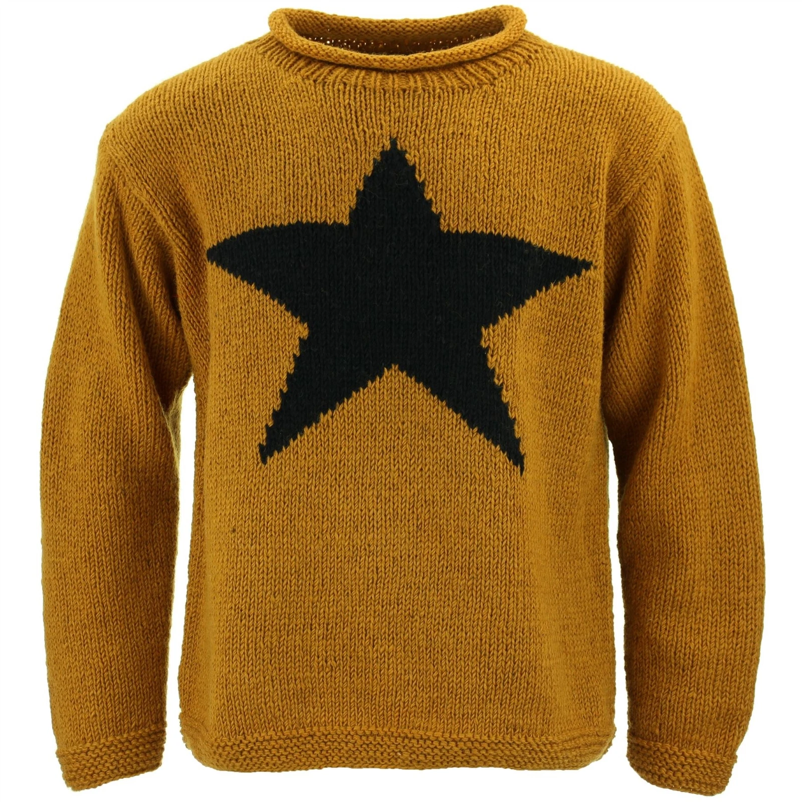 Chunky Wool Knit Star Jumper Sweater 100% Pullover Warm Adults Nepal Loose Pure