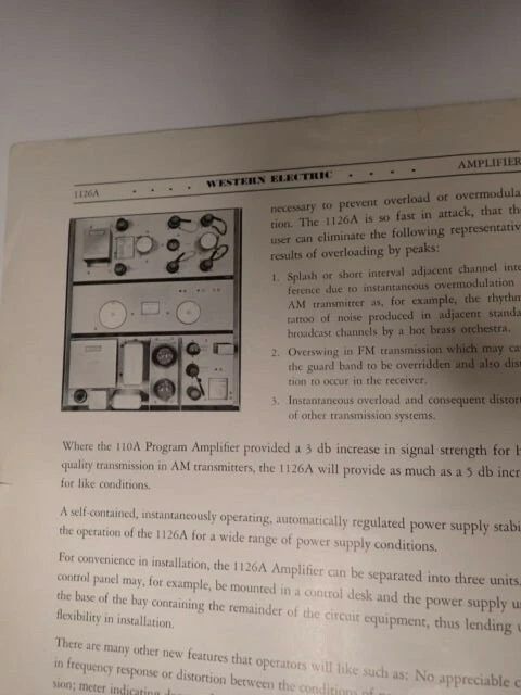 Orig. Limitador amplificador de gobierno de nivel Western Electric 1126C y rectificador manual 20B  Foto 3 de 4