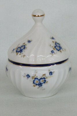 Aurora Firenze Italia Perugina Hand Painted Trinket Box Jar with Lid 2308B