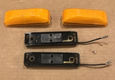 Set of 2!! Amber Clearance Marker Side Light RV Trailer Truck Utility Stud Mount