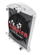 Ar Champion 3 Row Radiator Chevy Config16 Fan-1930 1931 Ford Model A V8 Conv