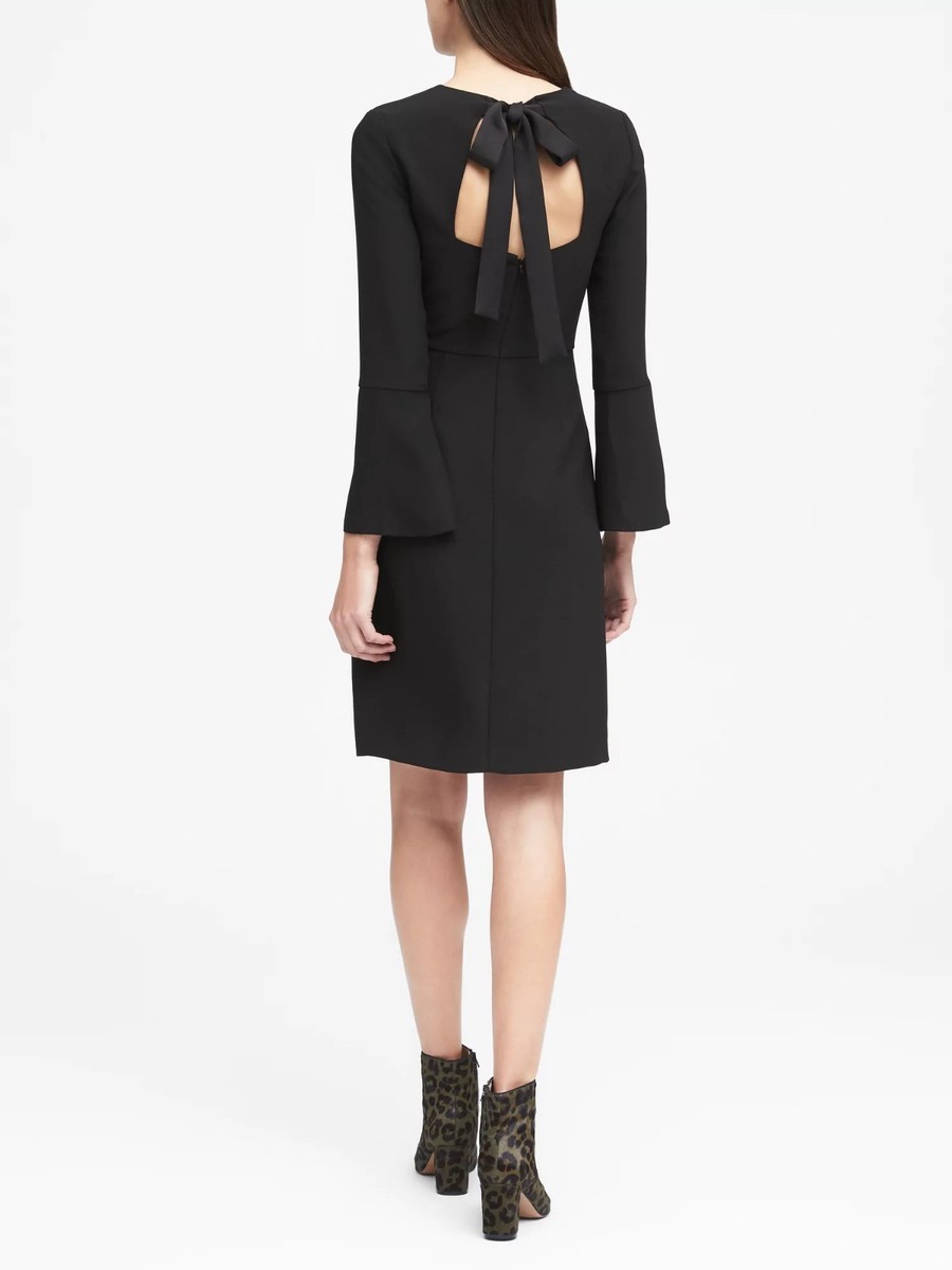black tie back dress Black Cotton Tie-back Dress Small main image 0