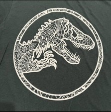Jurassic park floral mandala logo dinosaur trex size medium m ladies