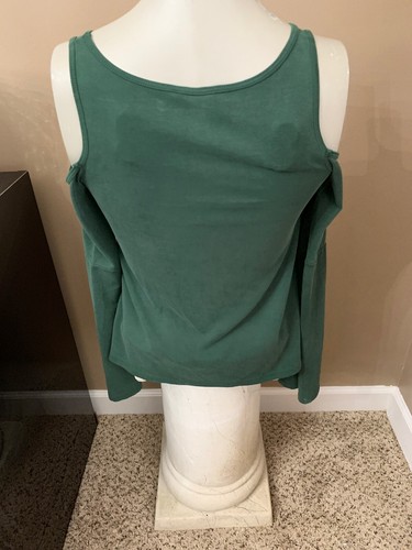 Aeropostale Open Shoulder Long Sleeved Green Blouse Size Xs - Picture 4 of 7
