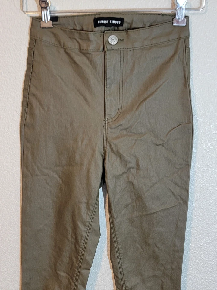 jeans mujer casi famosos talla 5 jegging elástico imitación cuero recubierto verde Foto 4 de 4