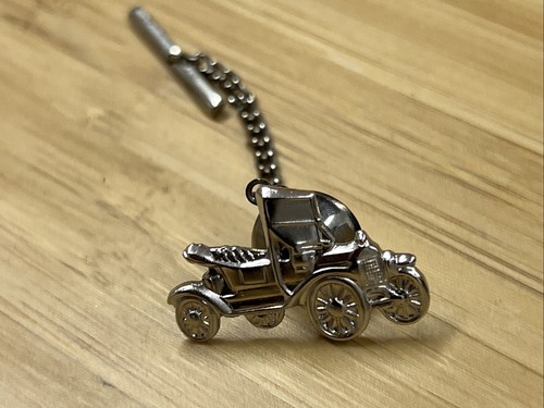 Antique Automobile Old Car Vintage Silver Tie Tack Lapel Pin Model A FORD - 第 1/4 張圖片