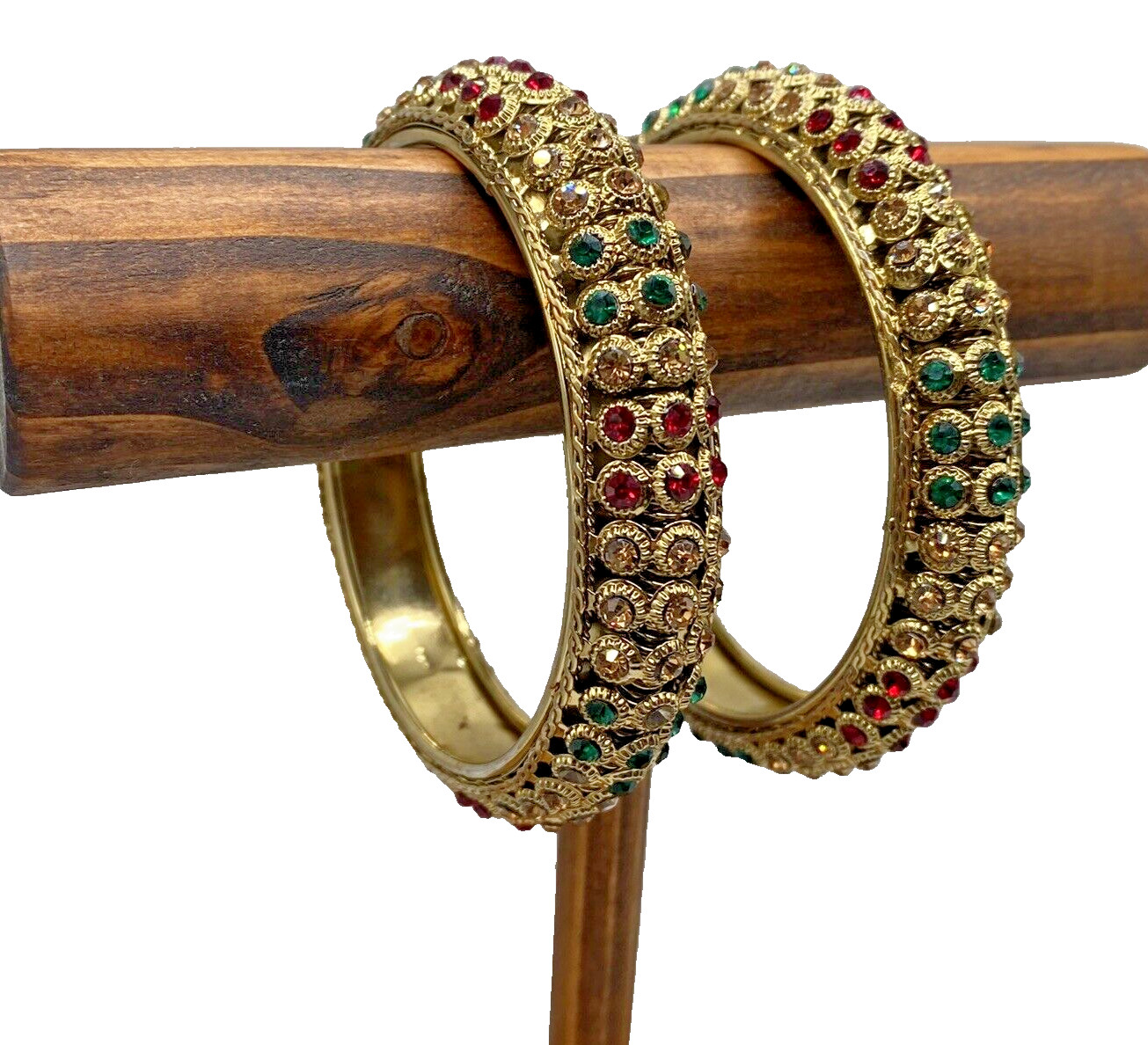 Vintage Statement Bangle Bracelet Set Multicolore… - image 6