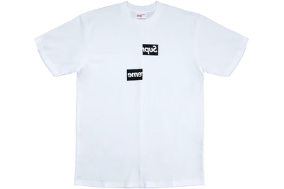 Supreme Comme des Garcons SHIRT Split Box Logo Tee Size XL White 
