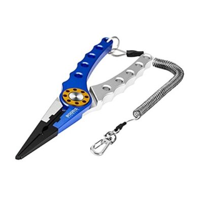  X1 Aluminum Fishing Pliers Saltwater, Surf Blue(coms 1 Sheath and 1 Lanyard)