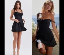 House of CB Carlotta Black Corset Mini Dress Size S
