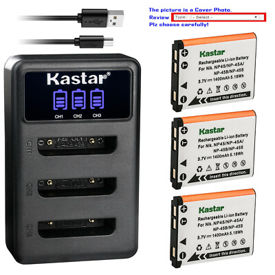 Kastar Battery Triple Charger for Fujifilm FinePix XP11 XP15 XP20 XP21 XP22