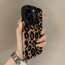 Luxury Leopard Print Phone Case Leather Cover For iPhone 17 16 15 Pro Max 14 13