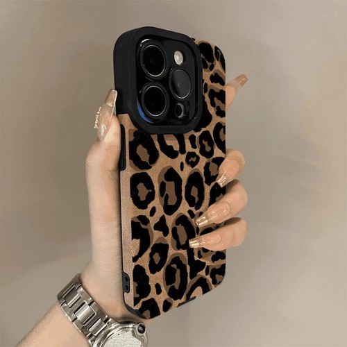 Luksusowe etui na telefon z nadrukiem lamparta skórzane etui na iPhone 16 15 Pro Max 14 13 12 - Zdjęcie 8 z 18