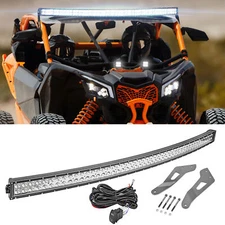 WEISEN Roof 50'' 288W Curved LED Light Bar Mount Wire For Can-Am Maverick X3