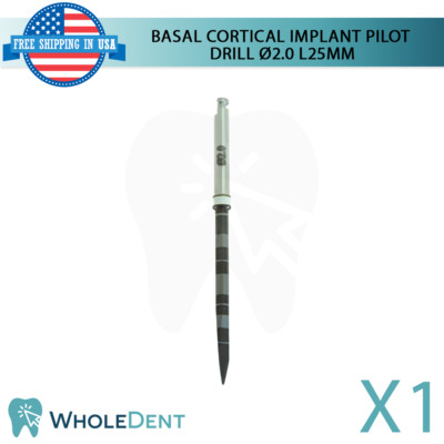 Dental Basal Cortical DLC Pilot  Drill Ø2.0 L25mm Tool Instrument Marking