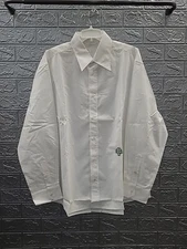 New Bode Long leeve Button Up Whte Monogrammed Shirt Size 2XLarge