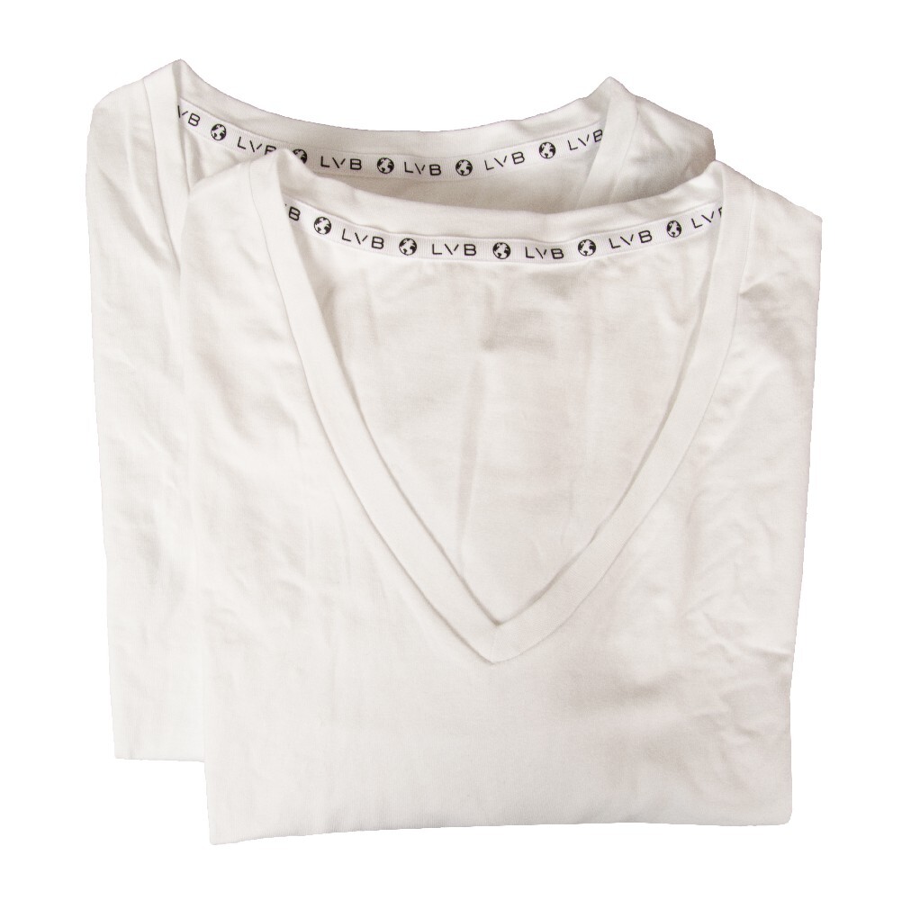 Футболка LVB LOVABLE Herren, halbe Ärmel, V-Образный вырез, 2 штуки в упаковке, Bio-Baumwolle,