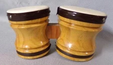 Vintage Mini Beatnik Tiki Bar Bongos Bongo Set