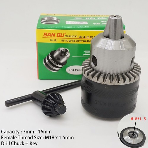 Keyed/Keyless Drill Chuck Taper/Thread Mount Range Of Capacity 0.8mm-16mm - Picture 17 of 17