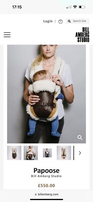 BILL AMBERG DESIGNER LEATHER SHEEPSKIN PAPOOSE BABY CARRIER RRP
