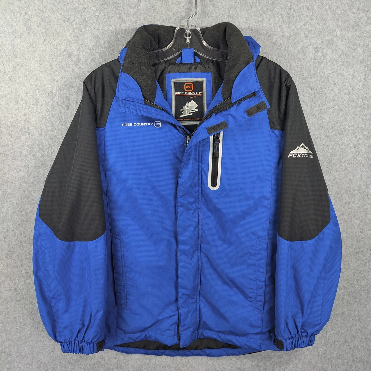 Free Country FCXTreme Size Large 14 16 Blue Black Full Zip