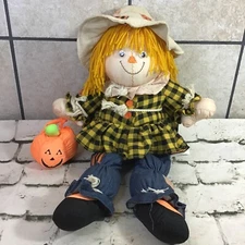 Stuffins Halloween Scarecrow Plush Trick Or Treat Stuffed Animal VTG 1994 Tags 