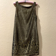 VTG Warren Petites 6 Velour Shear Dress Brown Snake Floral Pattern Lining Zip Up