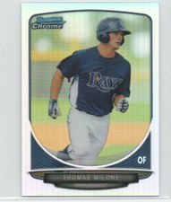 2013 Bowman Chrome Mini REFRACTOR #295 Thomas Milone TAMPA BAY RAYS RC 48/125 8