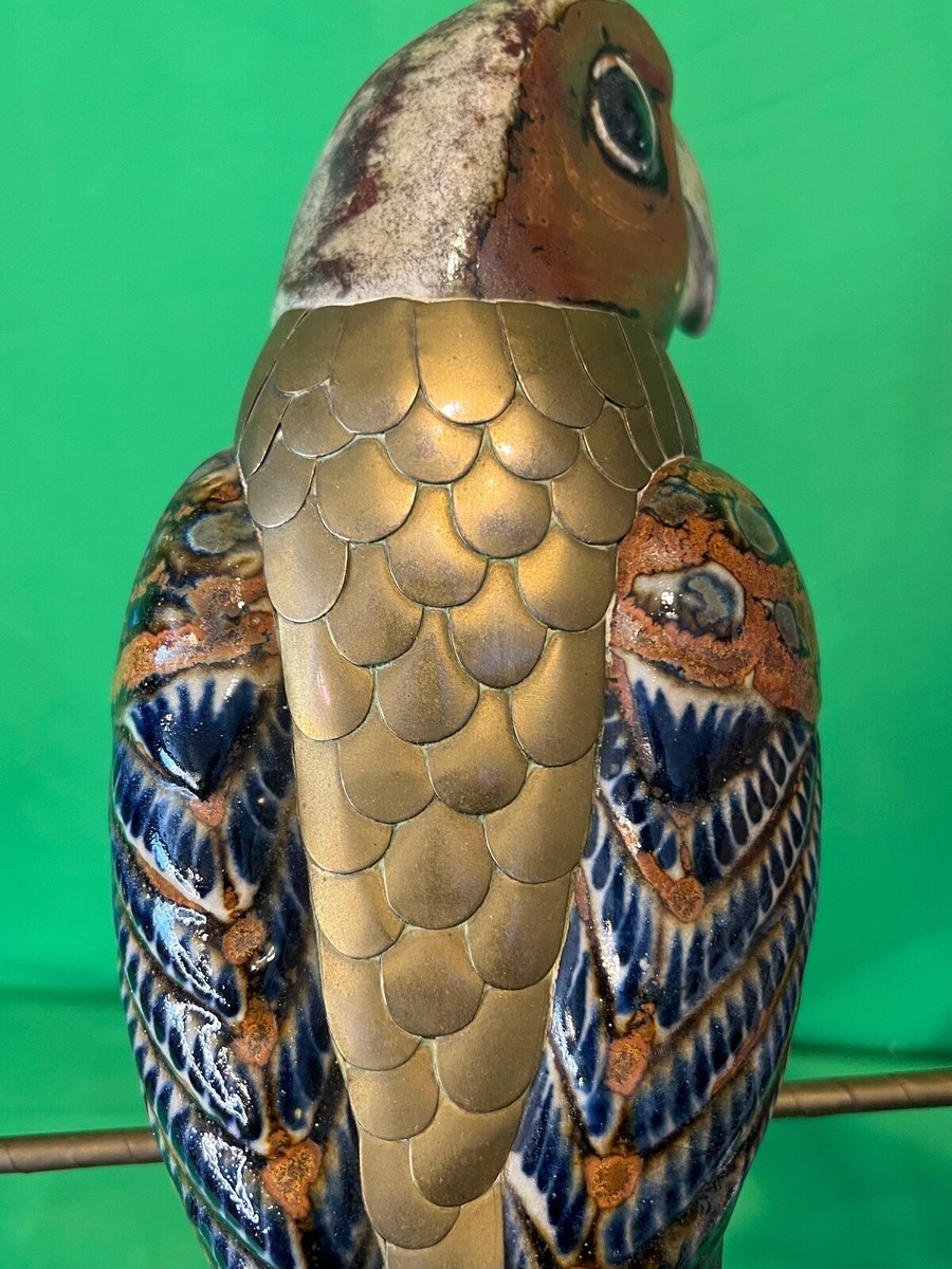 VTG Metal Ceramic Parrot 🦜 LARGE 14