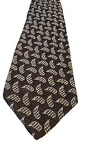 MONDO DI MARCO MEN'S 100 Silk Brown White Paisley Neck TIE, MADE IN ITALY