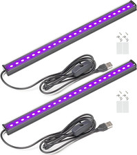 GREENIC USB Black Light Bar, 10W 1ft Upgraded UV LED Blacklight Strip