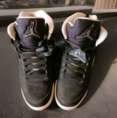 Nike Air Jordan 5 Retro Moonlight Oreo Shoes Black White Size 6Y