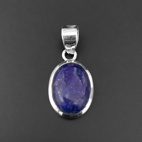 Lapis Lazuli Silver Gemstone Pendant Necklace Jewellery Gift - Picture 1 of 3