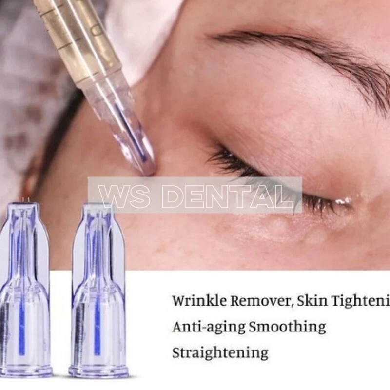 Microneedles de cristal 3 pines antienvejecimiento ojos líneas cuello cuidado de la piel 34G tres agujas Foto 3 de 4