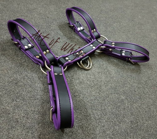 MEN LEATHER ADJUSTABLE CHEST STRAP HALF HARNESS CLUB-WEAR COSTUME COLOUR OPTION - Picture 6 of 17
