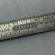 Vintage General Stainless Steel 6" Ruler Made in USA Used Tool