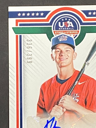 Dillon Adkins 2022 Panini USA Baseball Stars & Stripes Auto RC #ed 336/399 - Picture 2 of 10