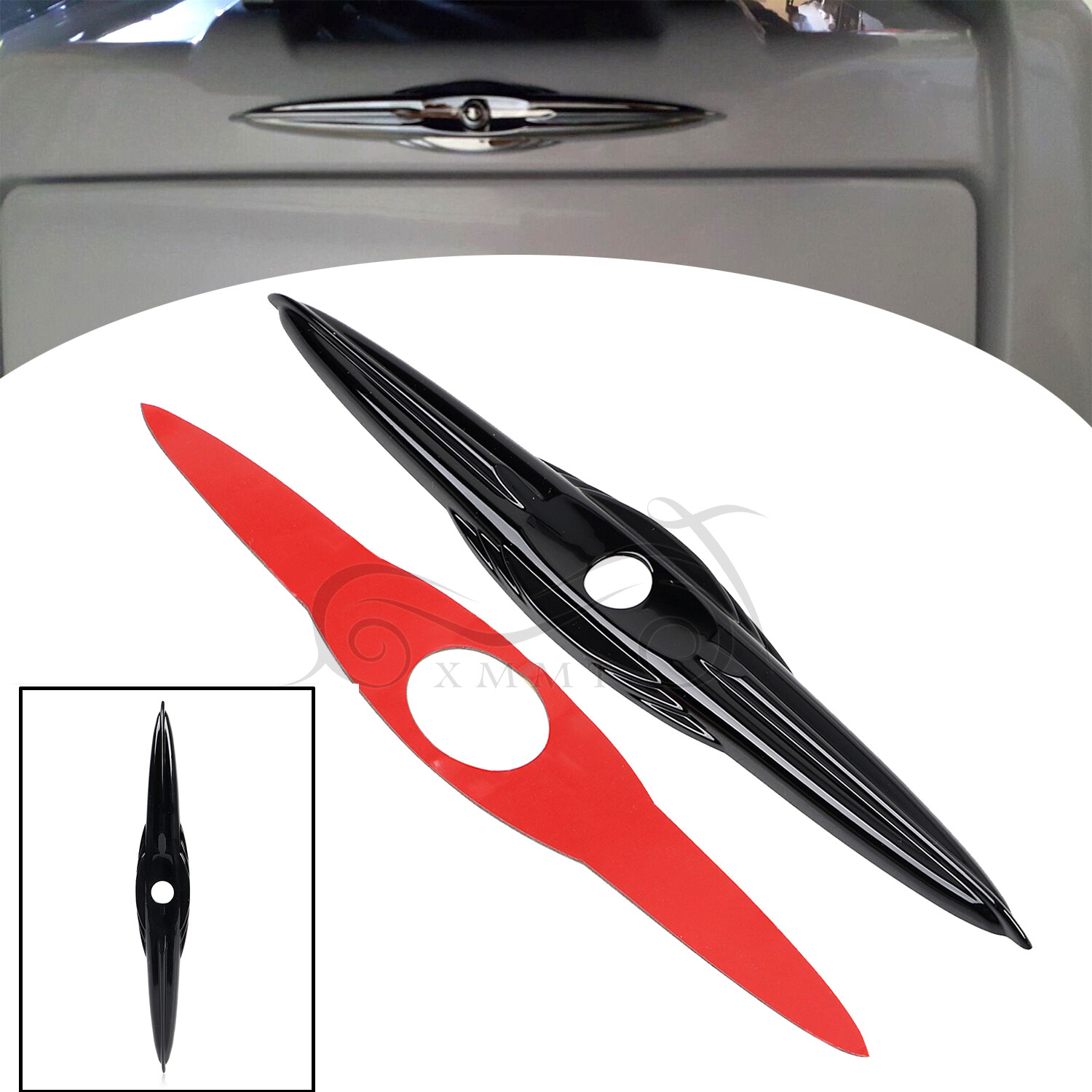 Black Trunk Latch Accent Trim Dress For Harley Tri Glide Ultra Classic