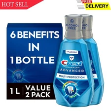 Crest Pro-Health Advanced Mouthwash, Alcohol Free, Multi-Protection, Fresh Mi...