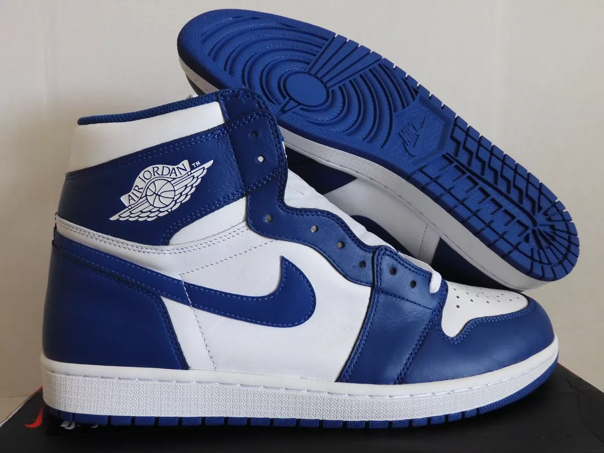 NIKE AIR JORDAN 1 RETRO HIGH OG WHITE-STORM BLUE SZ 15 [555088-127
