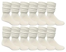 Yacht & Smith 12 Pairs Men's Cotton Extra Heavy Slouch Socks, Boot Sock, (10-13)