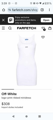 OFF Ribbed Minidress White Women's Small | eBay