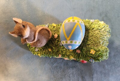 Fitz & Floyd Charming Tails Look Out Below Easter Egg Rolling Down Hill Mouse 