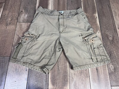 Michael Austin Shorts Mens 36 Beige Cargo Zip Pockets Chino Cotton Rugged Wear