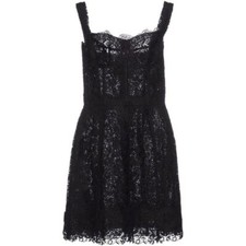 VERY SEXY! DOLCE&GABBANA IT40 Black Lace Dress bustier corset