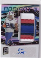 Zack Moss 2020 Spectra #15 Radiant Rookie Patch Signatures Hyper /75 Bills
