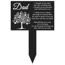 Memorial Stakes Grave Cemetery Decorations Metal Grave Markers Plaque Sympath...