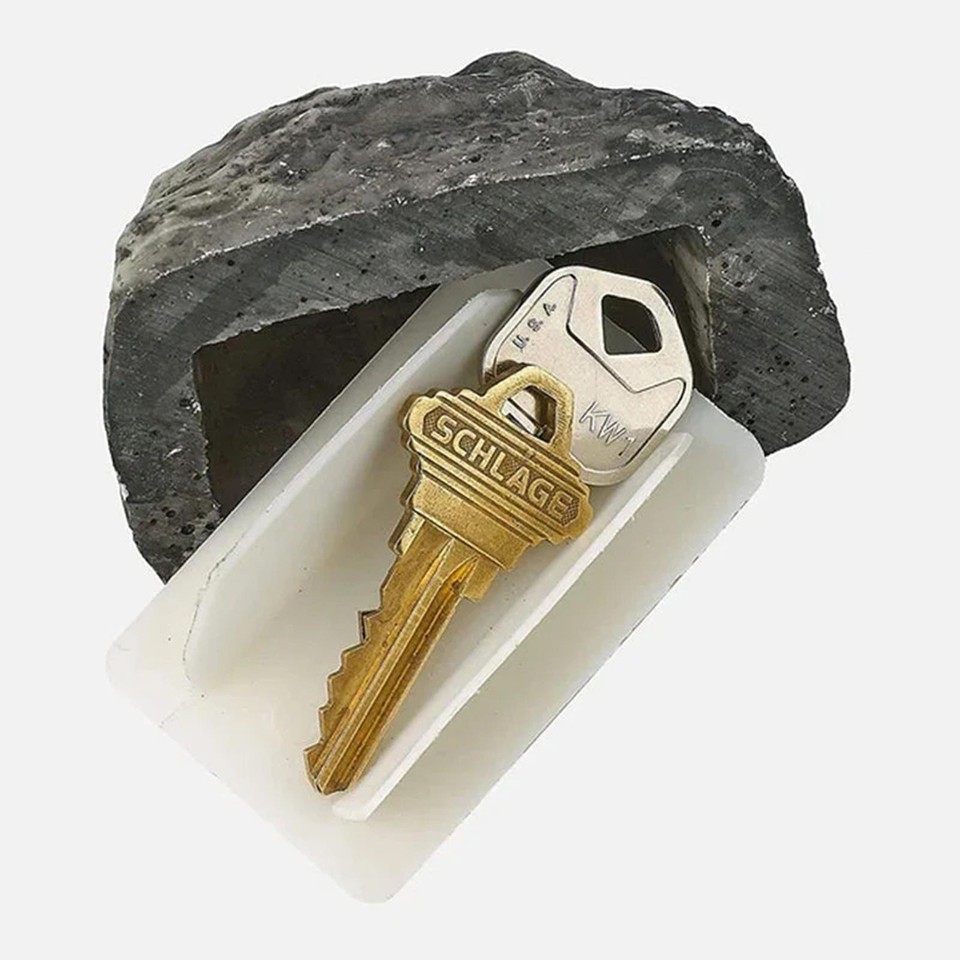 Outdoor Key Hider Resin Simulation Stone Key Box Garden Decorative Key